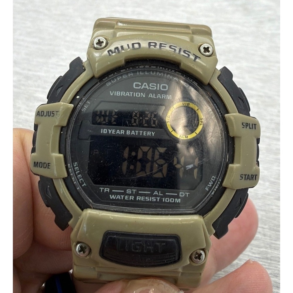 Casio TRT-110H Mud Resist Digital Watch Vibration Alarm Tan Khaki 3463